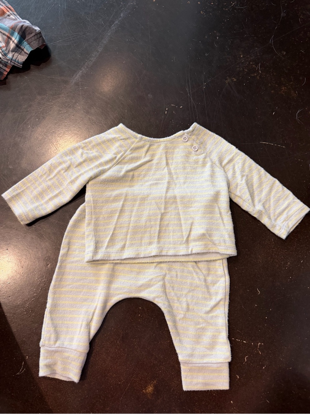 cloud island Light Blue and Yellow Striped Baby Sweater Set
